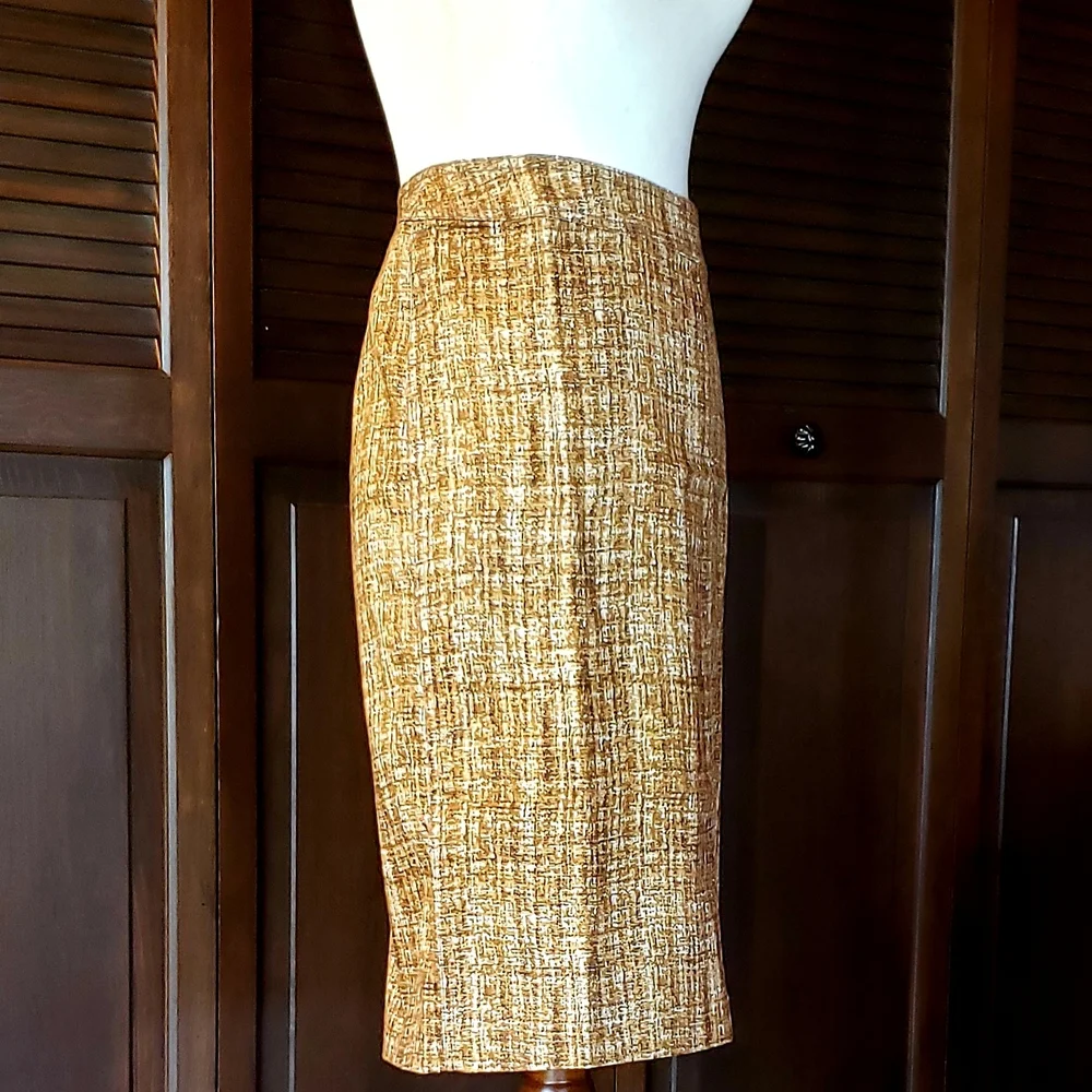 KELLY by Clinton Kelly Pencil Skirt Neutral Easy Care - Reg 14 - Picture 5 of 16